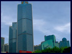 Victory Plaza (223m) from 2007. The tallest of these glass towers has 52 floors.